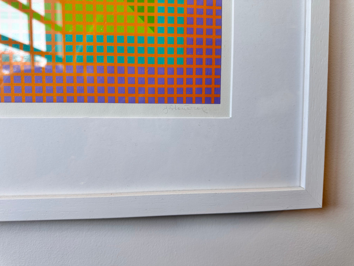 SIGNED AND FRAMED JULIAN STANCZAK OP ART SERIGRAPH CIRCA 1971