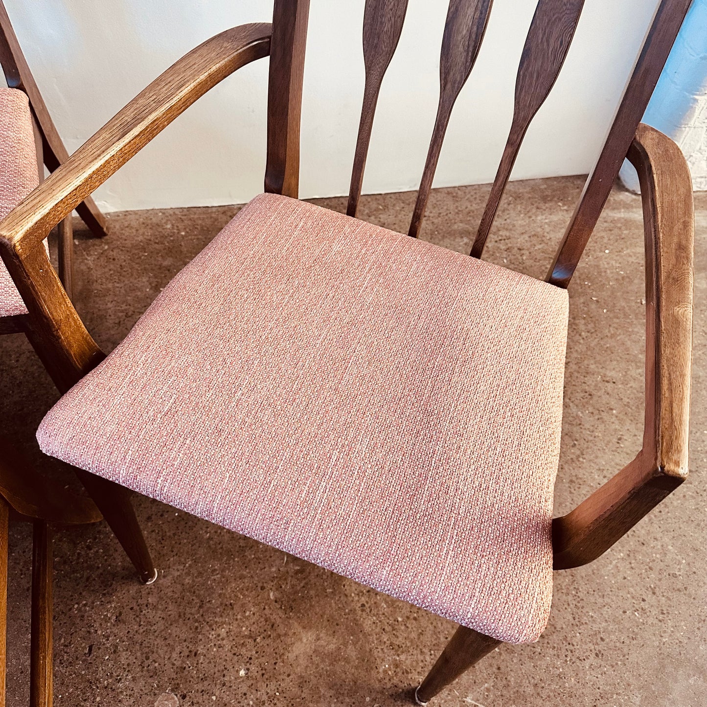 WALNUT MID-CENTURY DINING CHAIRS - SET OF 6