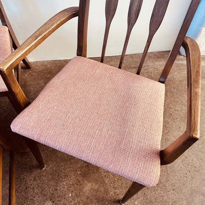 WALNUT MID-CENTURY DINING CHAIRS - SET OF 6
