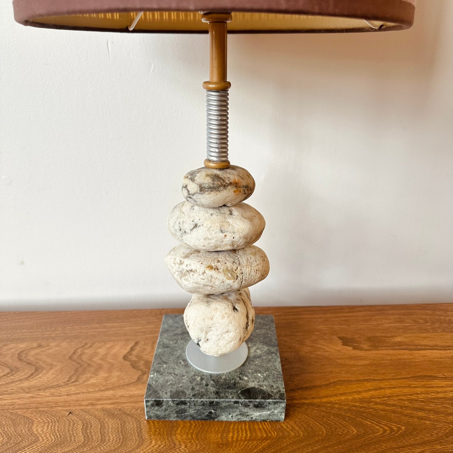 STONE AND MARBLE BASE TABLE LAMP