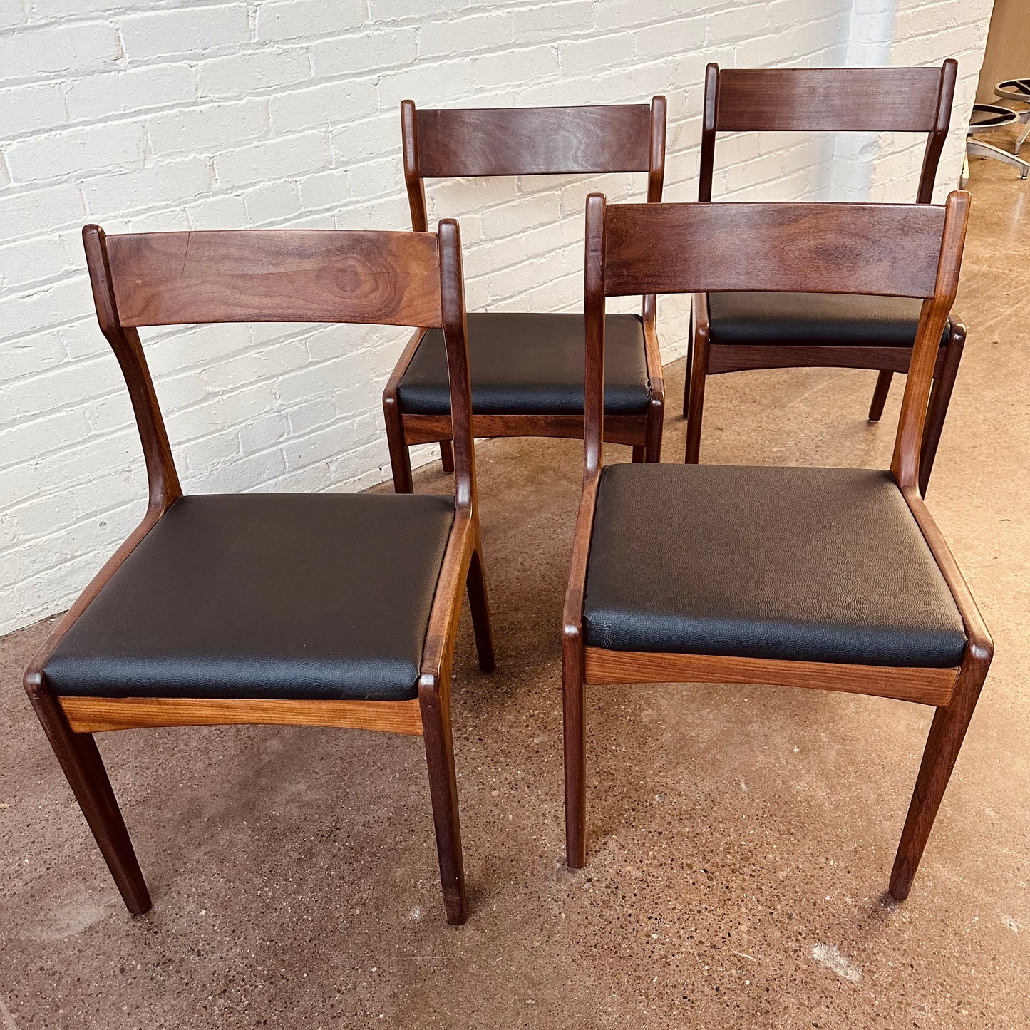 R HUBER TEAK DINING CHAIRS - SET OF FOUR