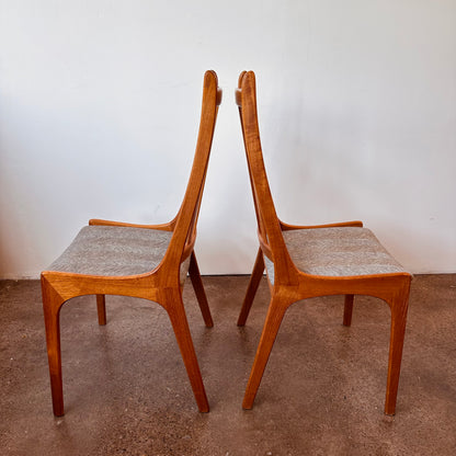NORDIC FURNITURE DANISH TEAK HIGH BACK DINING CHAIRS - S/4