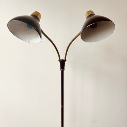 GERALD THURSTON TWO-LIGHT GOOSENECK FLOOR LAMP