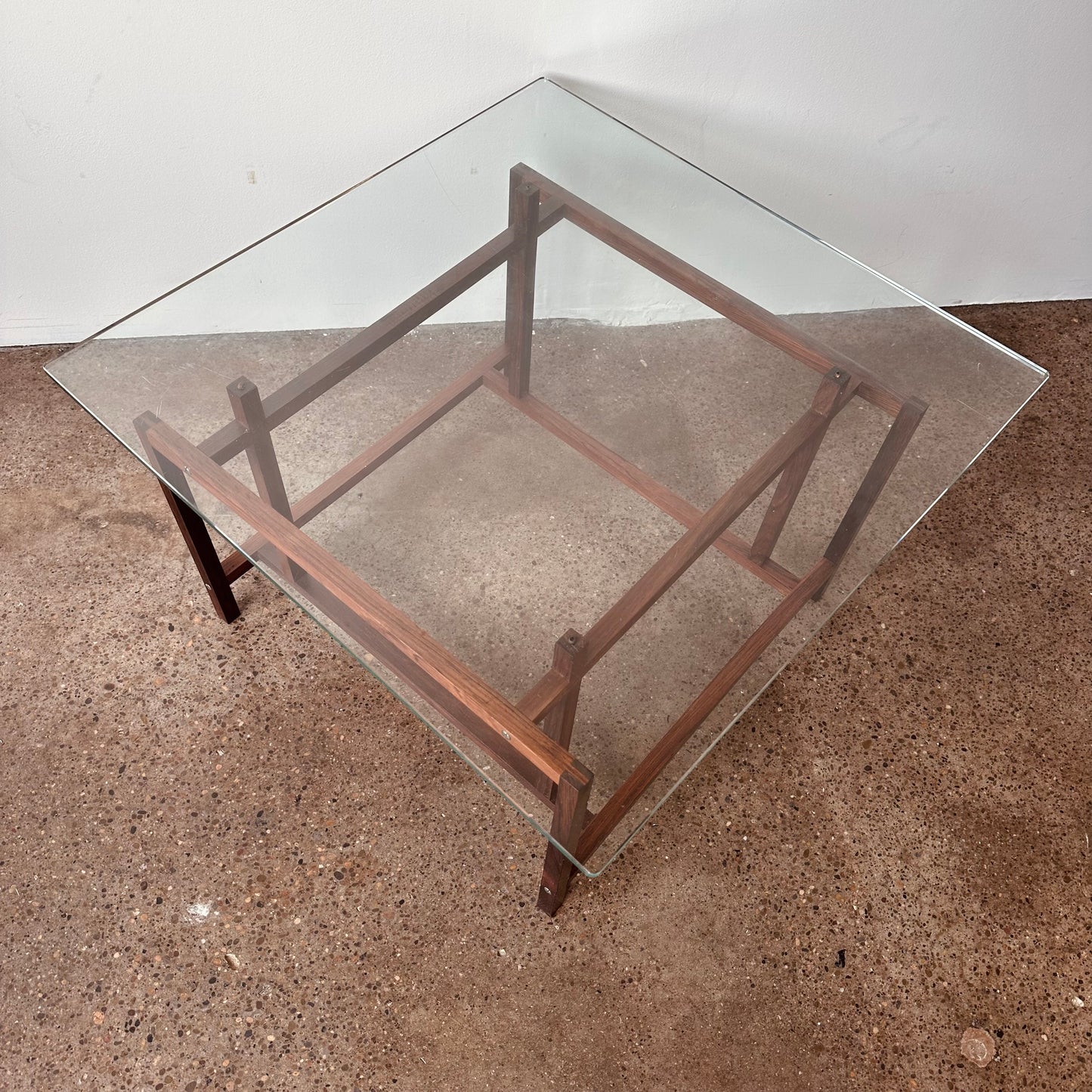 ROSEWOOD AND GLASS HENNING NORGAARD SIDE TABLE