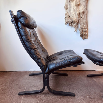 INGAR RELLING BLACK LEATHER HIGHBACK CHAIR FOR WESTNOFA