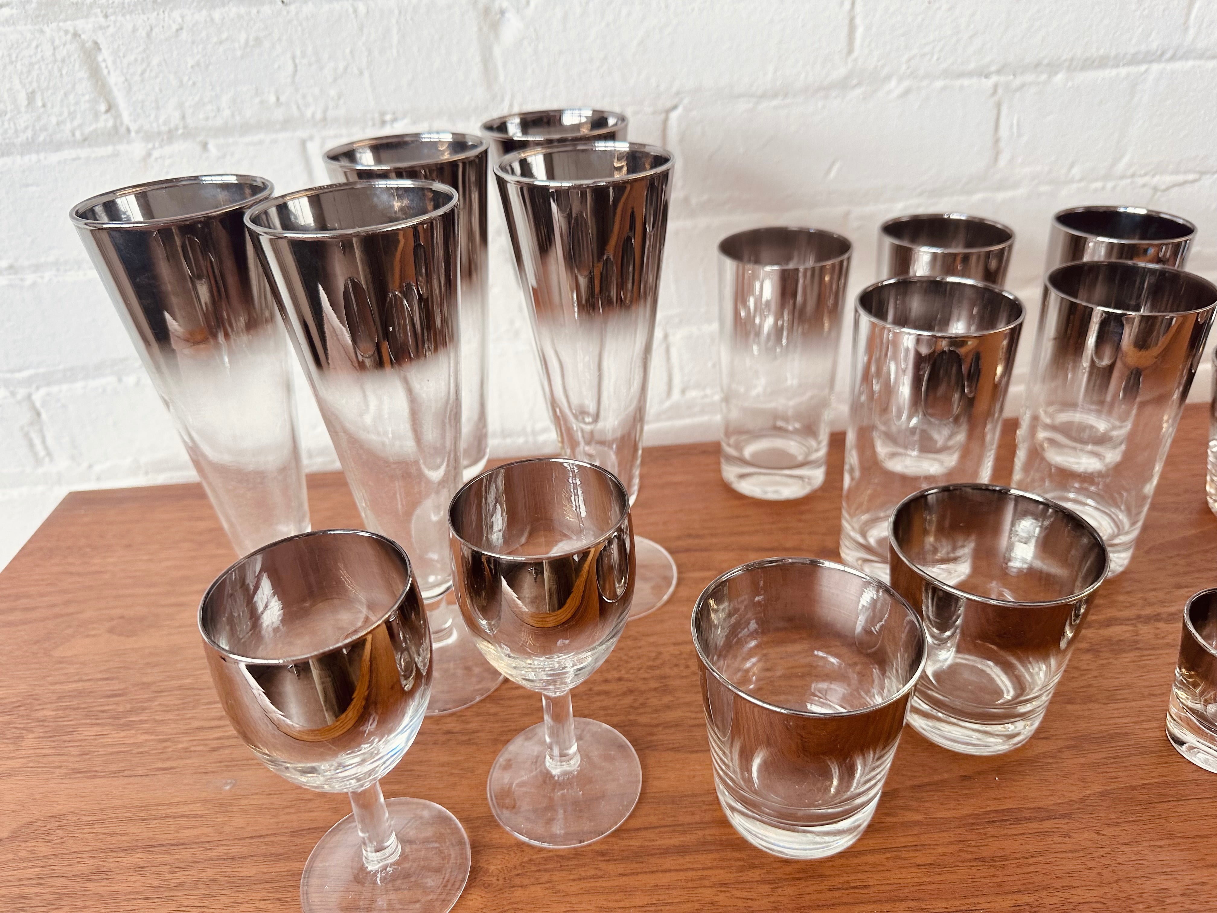 ROYAL LUSTER OMBRE Silver Glassware Set of 6 online with Carrier Free Shipping