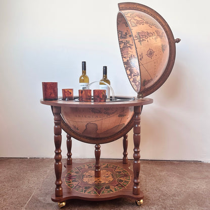GLOBE BAR CART ON WHEELS MADE IN ITALY
