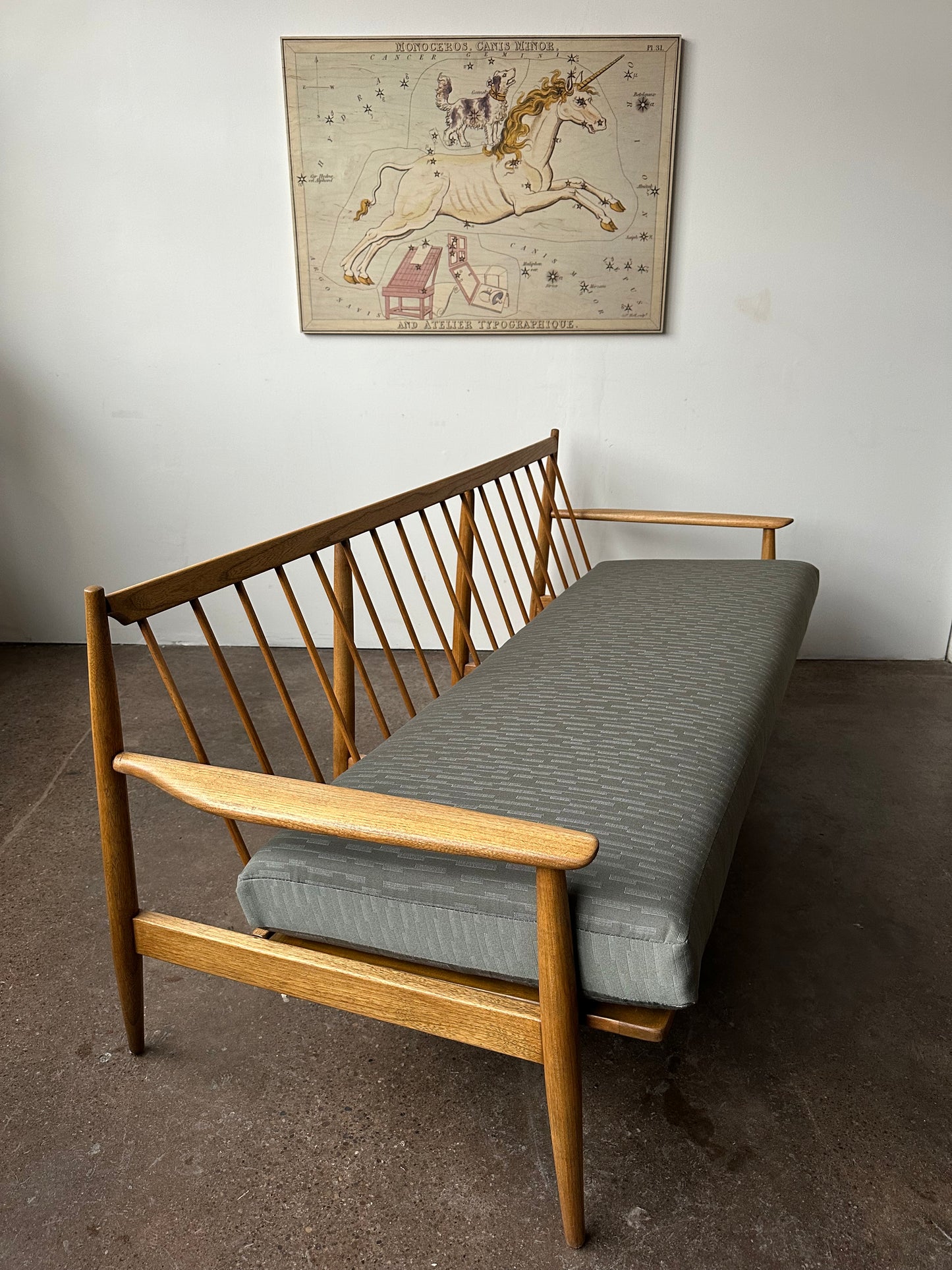 BAUMRITTER WOOD FRAME LOVESEAT - RESTORED