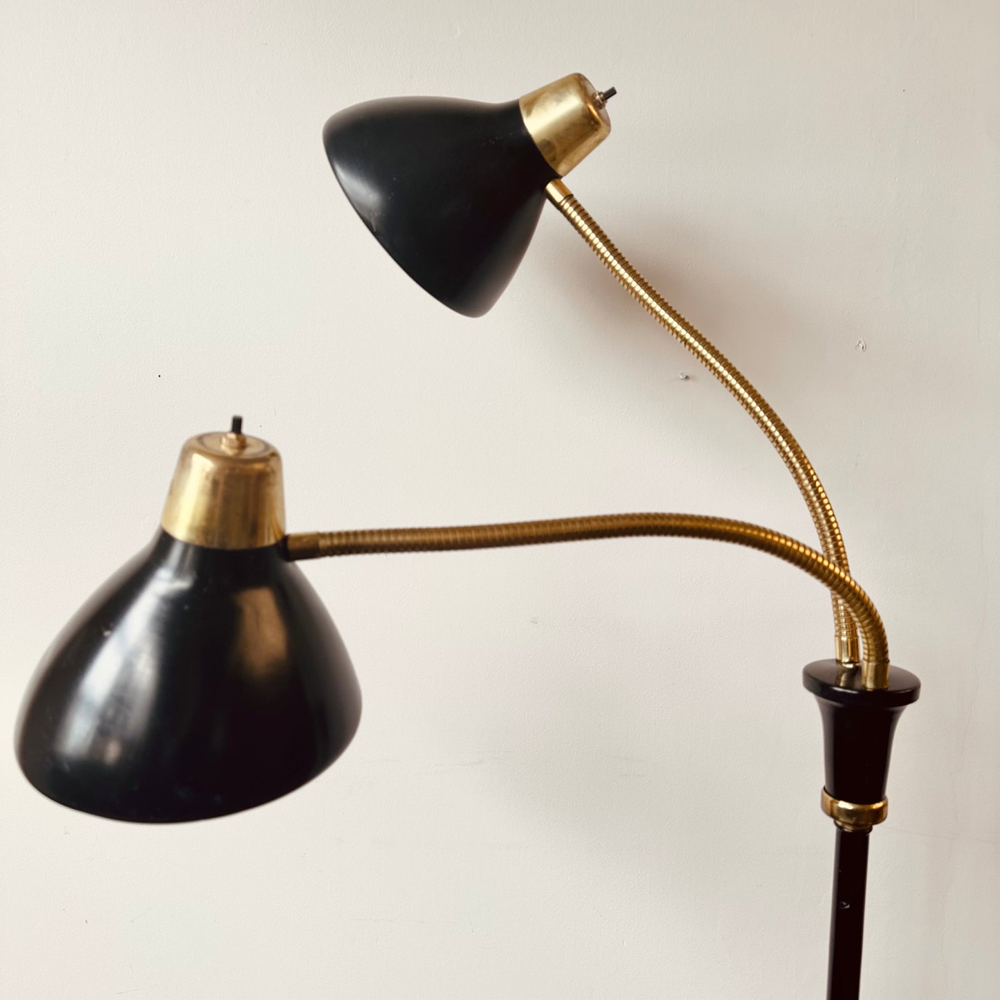 GERALD THURSTON TWO-LIGHT GOOSENECK FLOOR LAMP