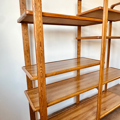 VINTAGE CERUSED BENTWOOD OAK ROOM DIVIDER BOOK SHELF