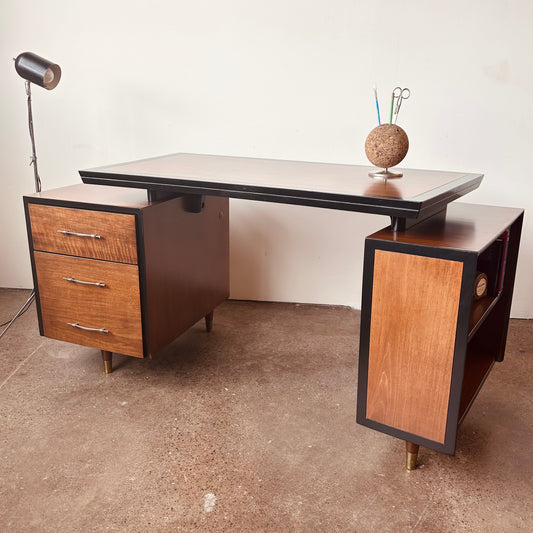 WALNUT ART DECO WRITING DESK