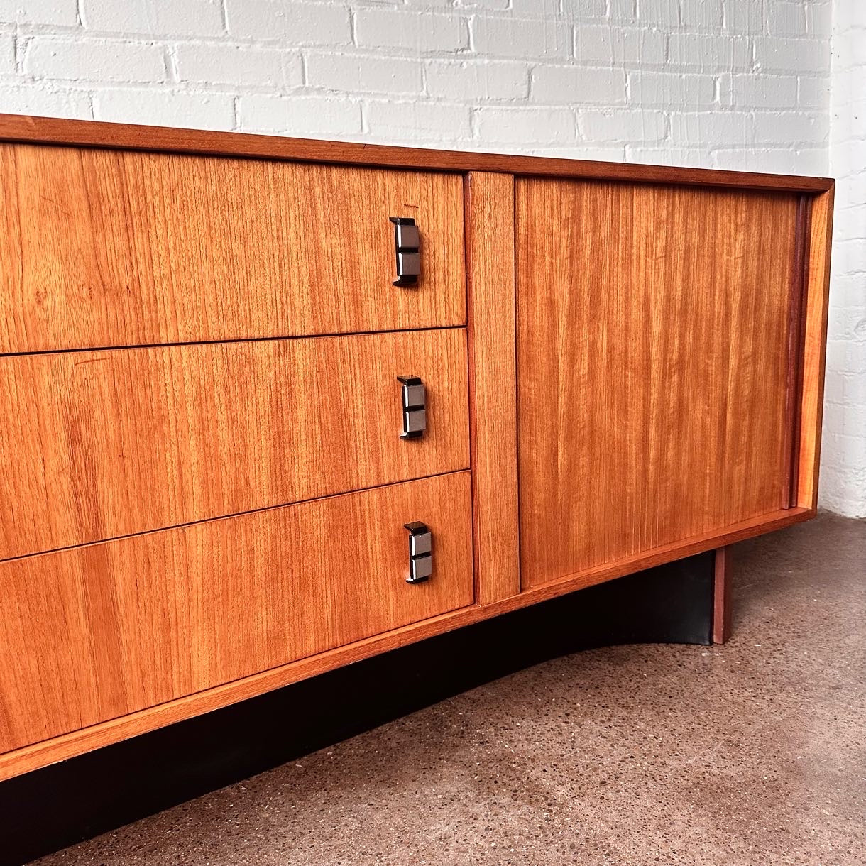 RS ASSOCIATES TEAK TAMBOUR DOOR CREDENZA