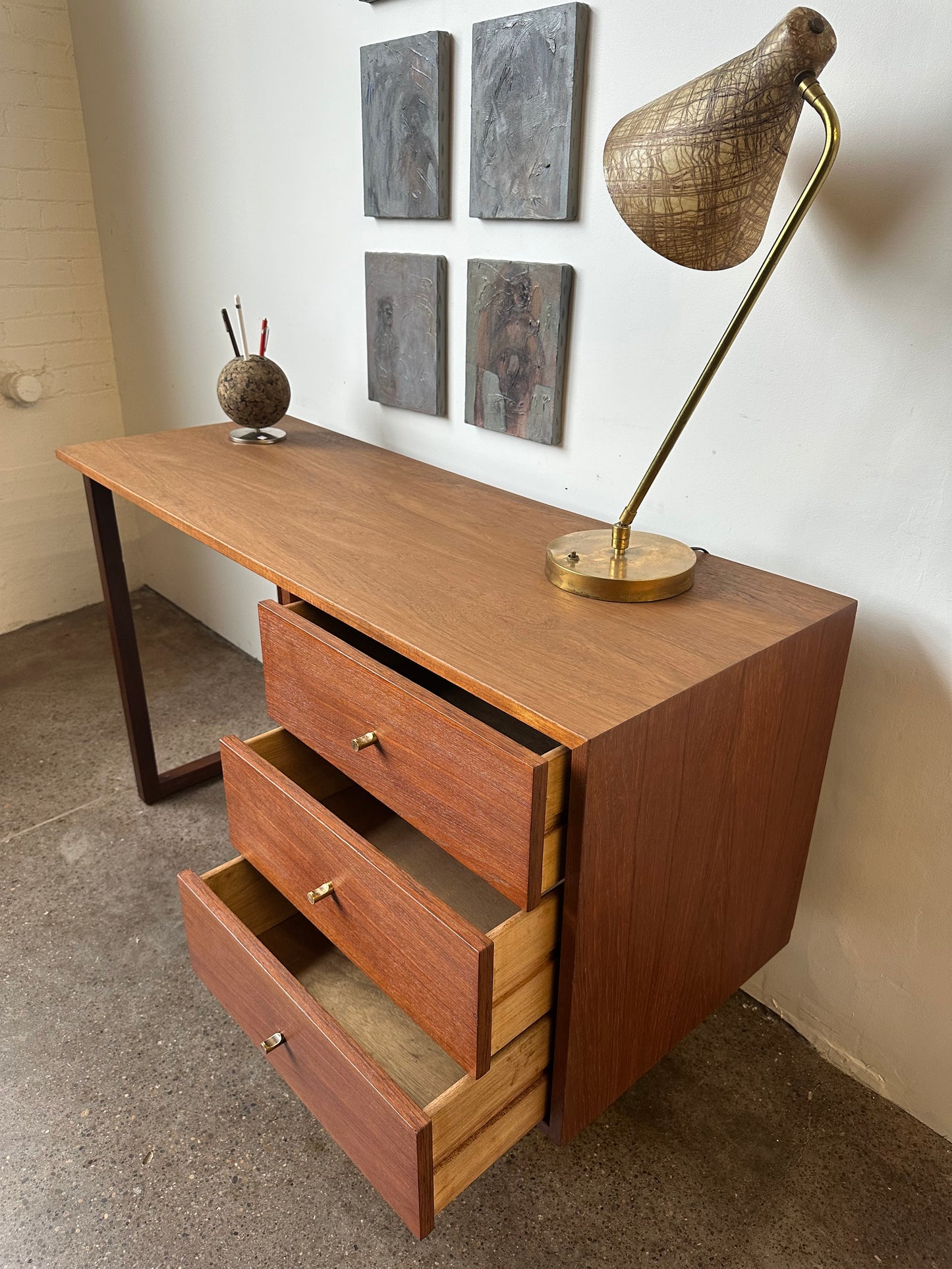 RS ASSOCIATES DANISH TEAK WRITING DESK