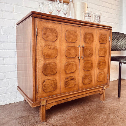 TOMLINSON BURL WOOD BAR CABINET