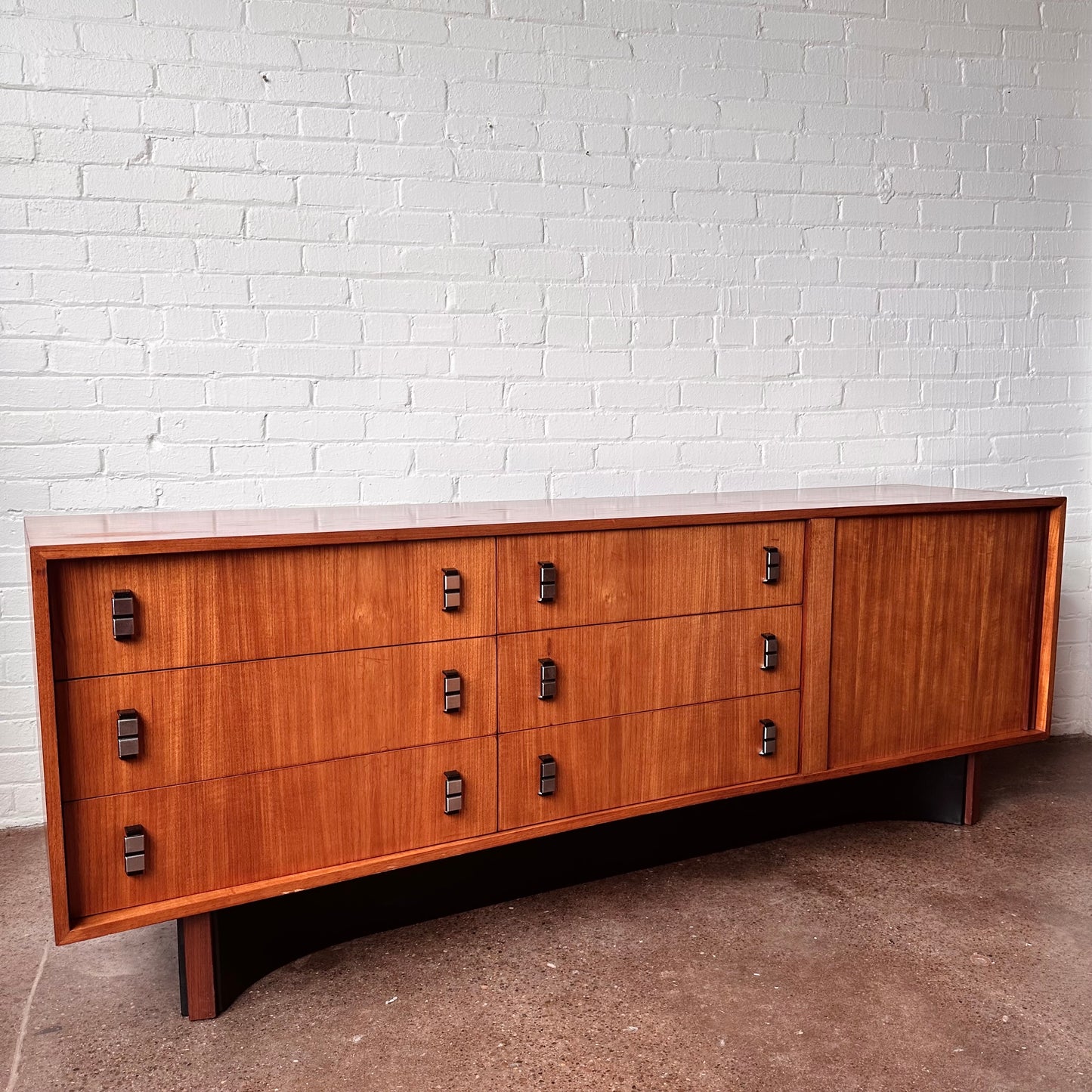 RS ASSOCIATES TEAK TAMBOUR DOOR CREDENZA