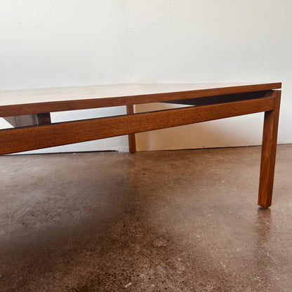 EARLY KNOLL OVERSIZED WALNUT COFFEE TABLE BY LEWIS BUTLER
