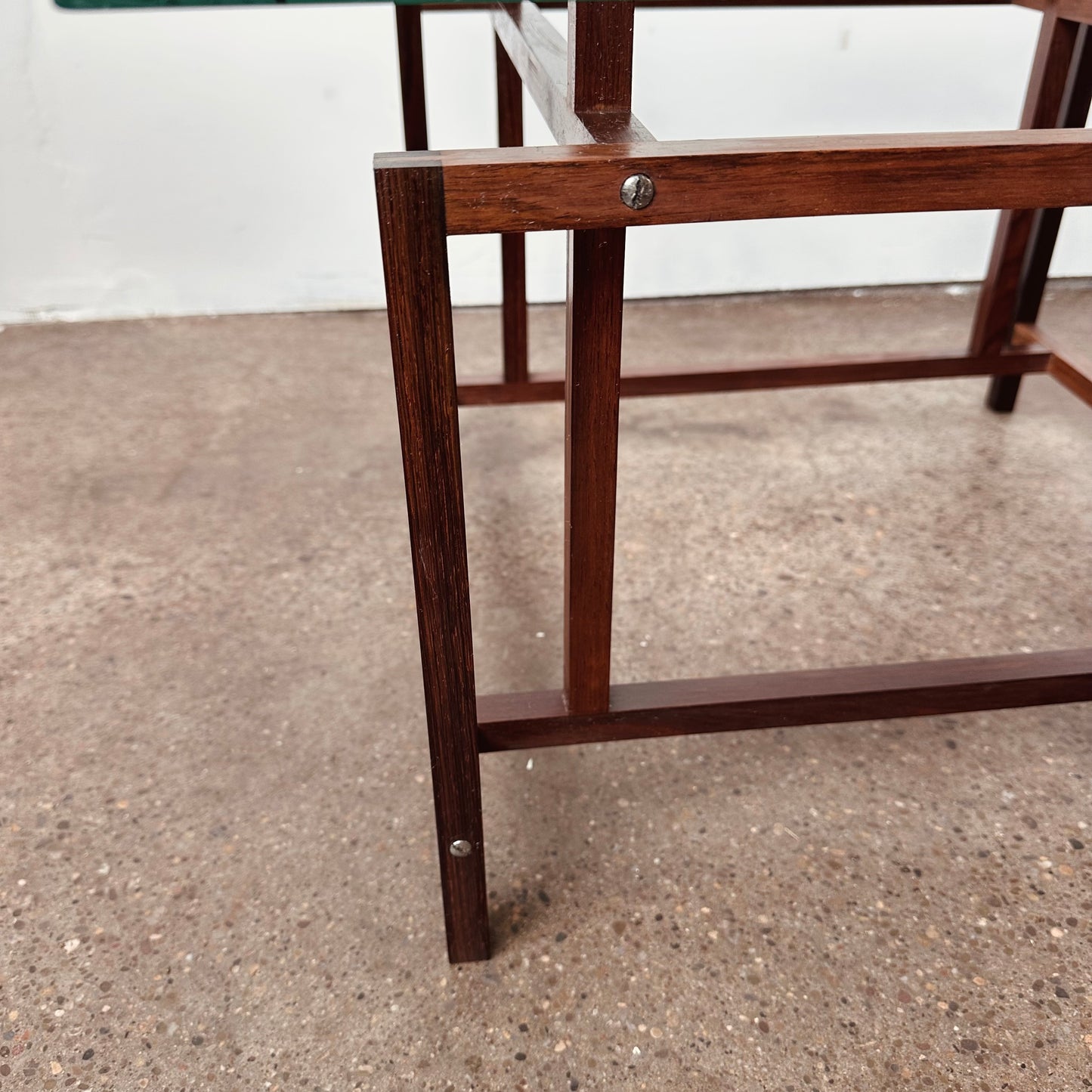 ROSEWOOD AND GLASS HENNING NORGAARD SIDE TABLE