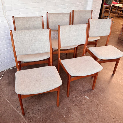 FINDAHLS MOBELFABRIK TEAK MID-BACK DINING CHAIRS - SET OF 6