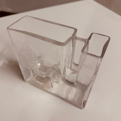 ICE ART GLASS VASE ATTRIBUTED TO CLAUS JOSEF RIEDEL, AUSTRIA, 1970S