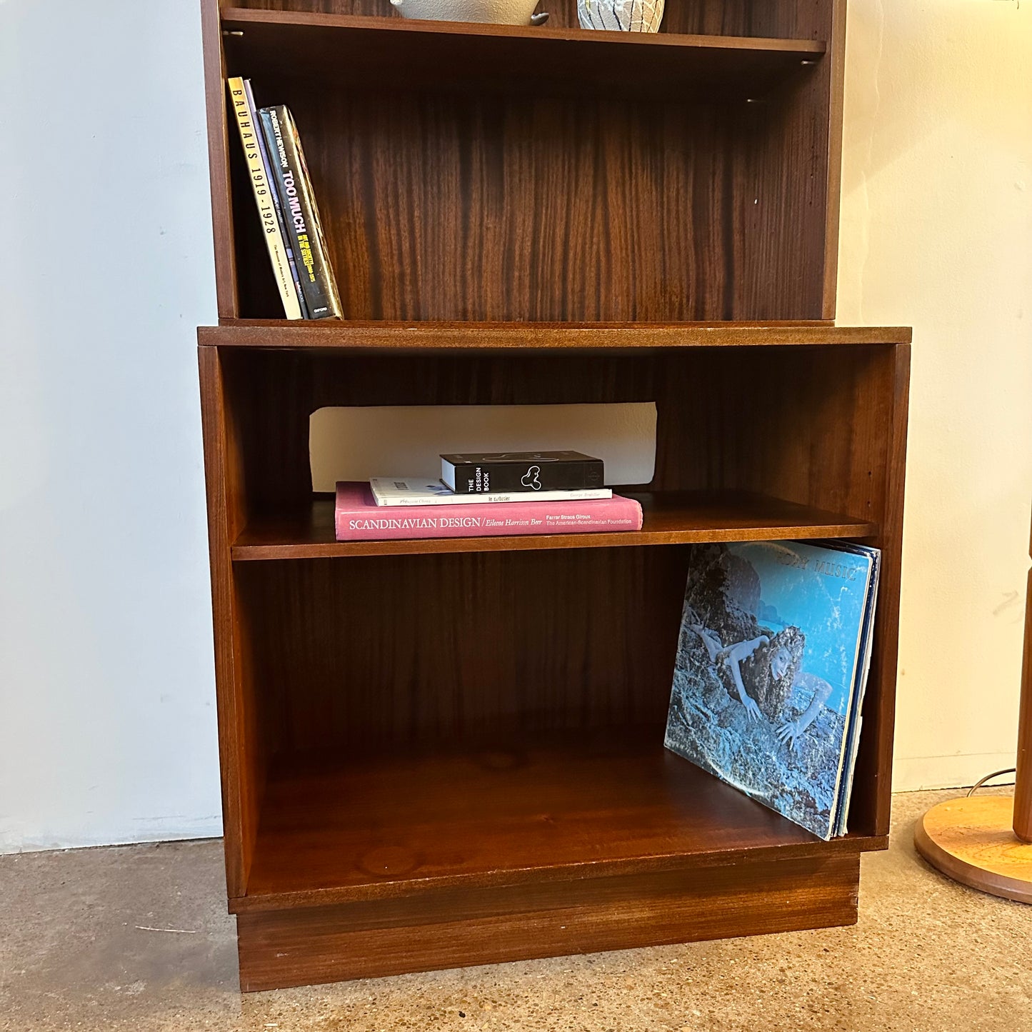 AFROMOSIA TWO PIECE BOOKSHELF