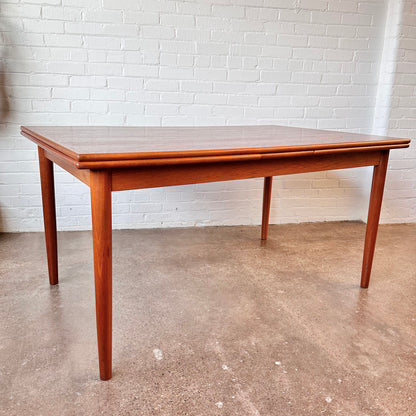 DANISH TEAK DINING TABLE 105” EXPANDABLE & REFINISHED