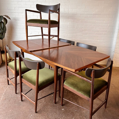 WALNUT DINING SET BY MERTON GERSHUN FOR AMERICAN OF MARTINSVILLE