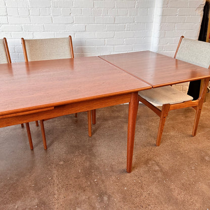 DANISH TEAK DINING TABLE 105” EXPANDABLE & REFINISHED