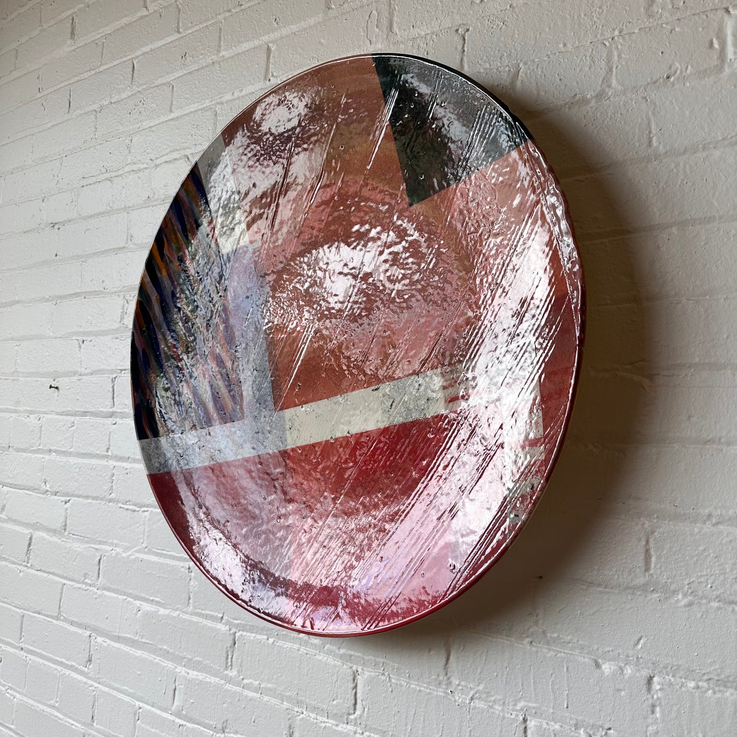 ABSTRACT CERAMIC ART PLATE BY DOUGLAS KENNEY