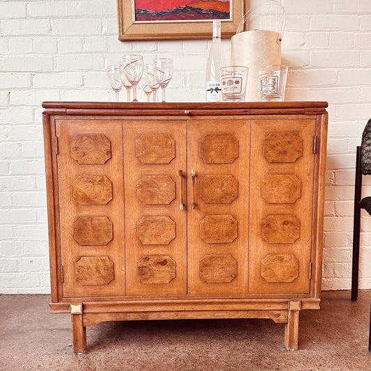 TOMLINSON BURL WOOD BAR CABINET