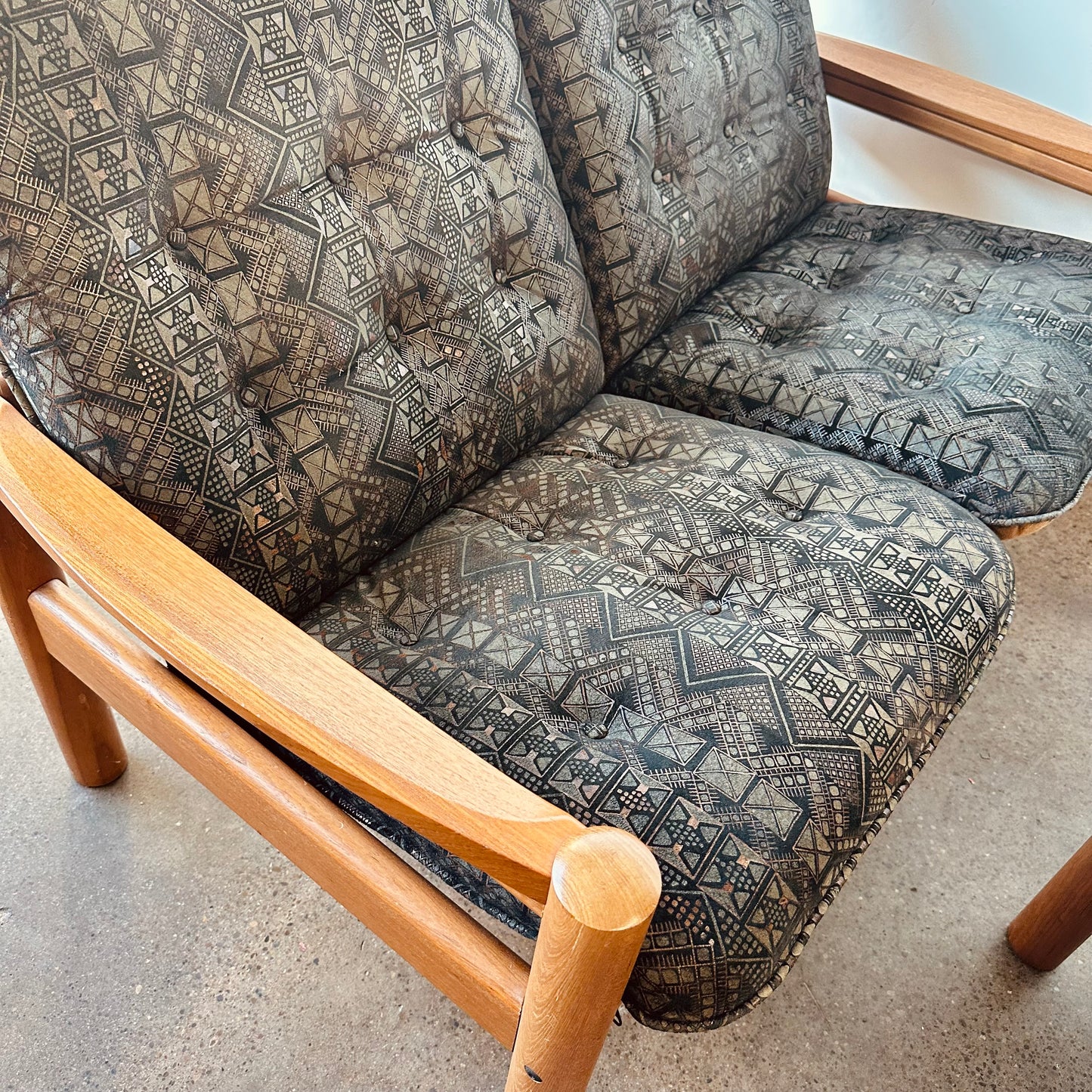 DANISH MODERN TEAK LOVESEAT