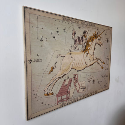 MONOCEROS AND CANIS MINOR CONSTELLATION MAP ON BOARD ARTWORK
