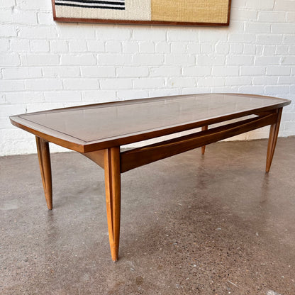 DEILCRAFT WALNUT RAISED EDGE COFFEE TABLE