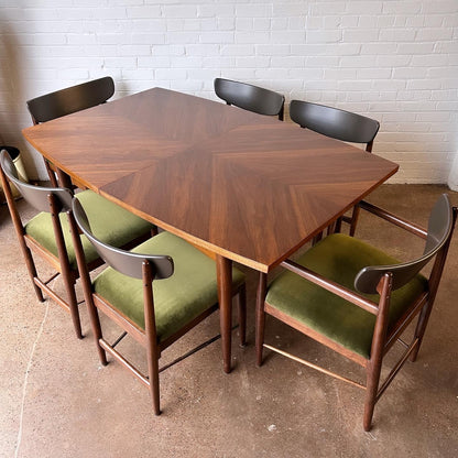WALNUT DINING SET BY MERTON GERSHUN FOR AMERICAN OF MARTINSVILLE