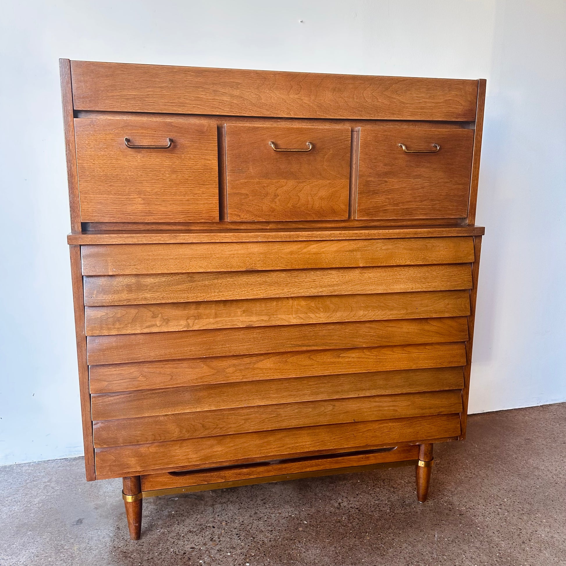 MERTON GERSHUN FOR AMERICAN OF MARTINSVILLE TALLBOY DRESSER MERTON GERSHUN FOR AMERICAN OF MARTINSVILLE TALLBOY DRESSER
