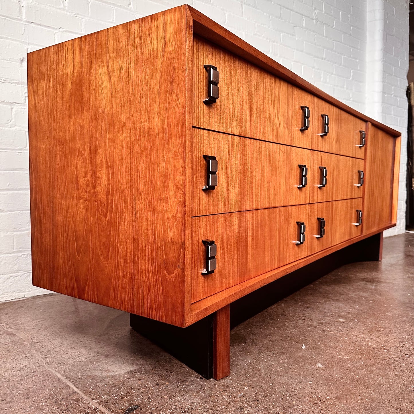 RS ASSOCIATES TEAK TAMBOUR DOOR CREDENZA