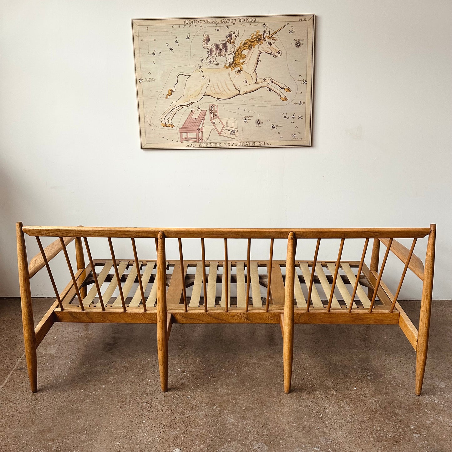 BAUMRITTER WOOD FRAME LOVESEAT - RESTORED