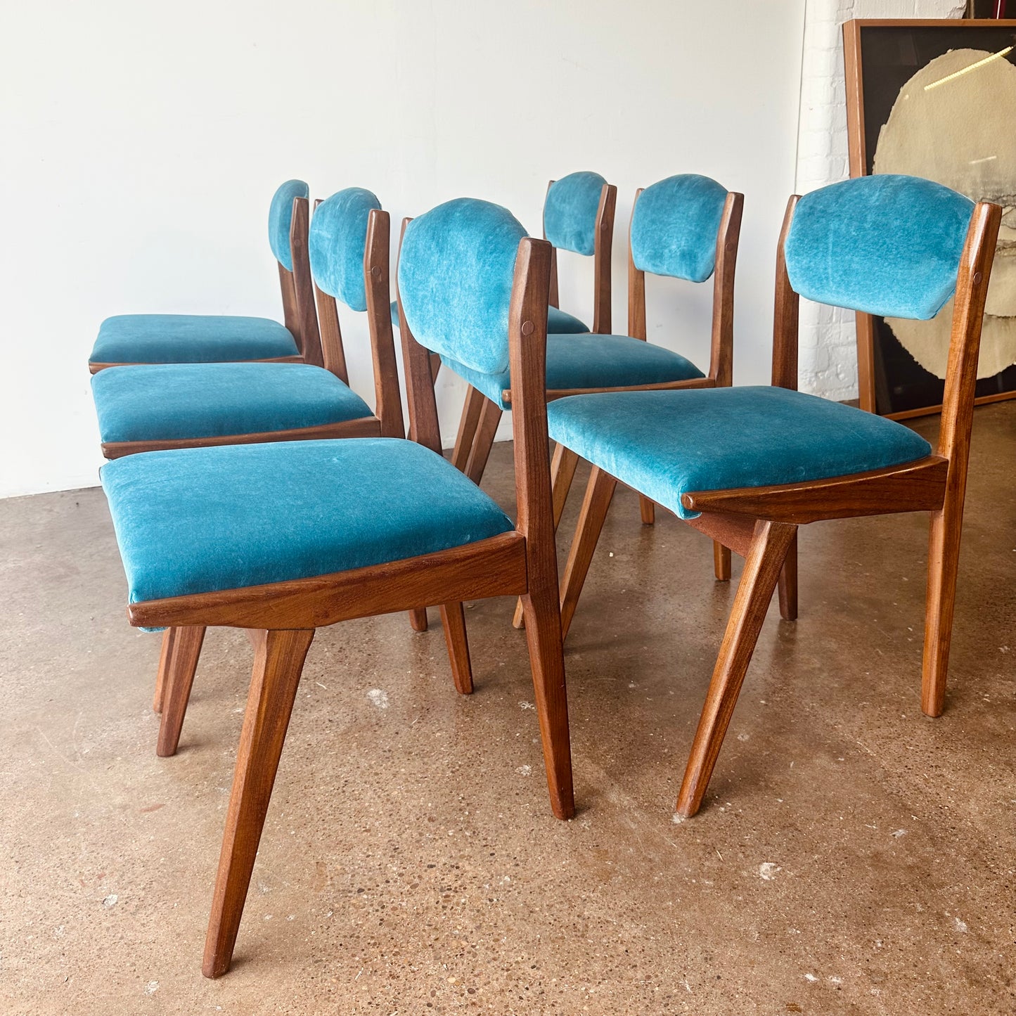 IMPERIAL SOLID TEAK ANGULAR DINING CHAIRS - S/6