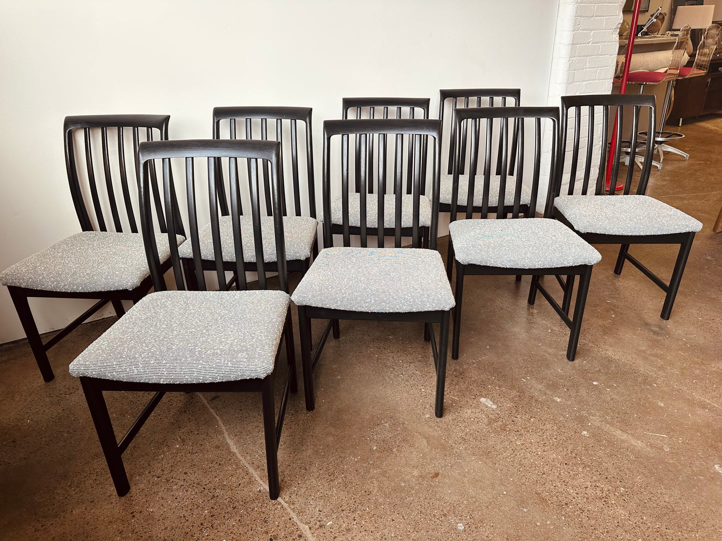 SET OF 8 DINING CHAIRS BY FOLKE OHLSSON FOR DUX SWEDEN