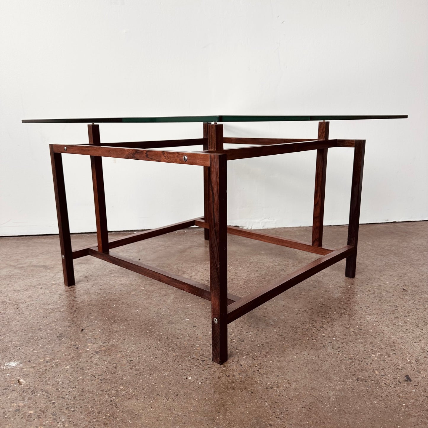 ROSEWOOD AND GLASS HENNING NORGAARD SIDE TABLE