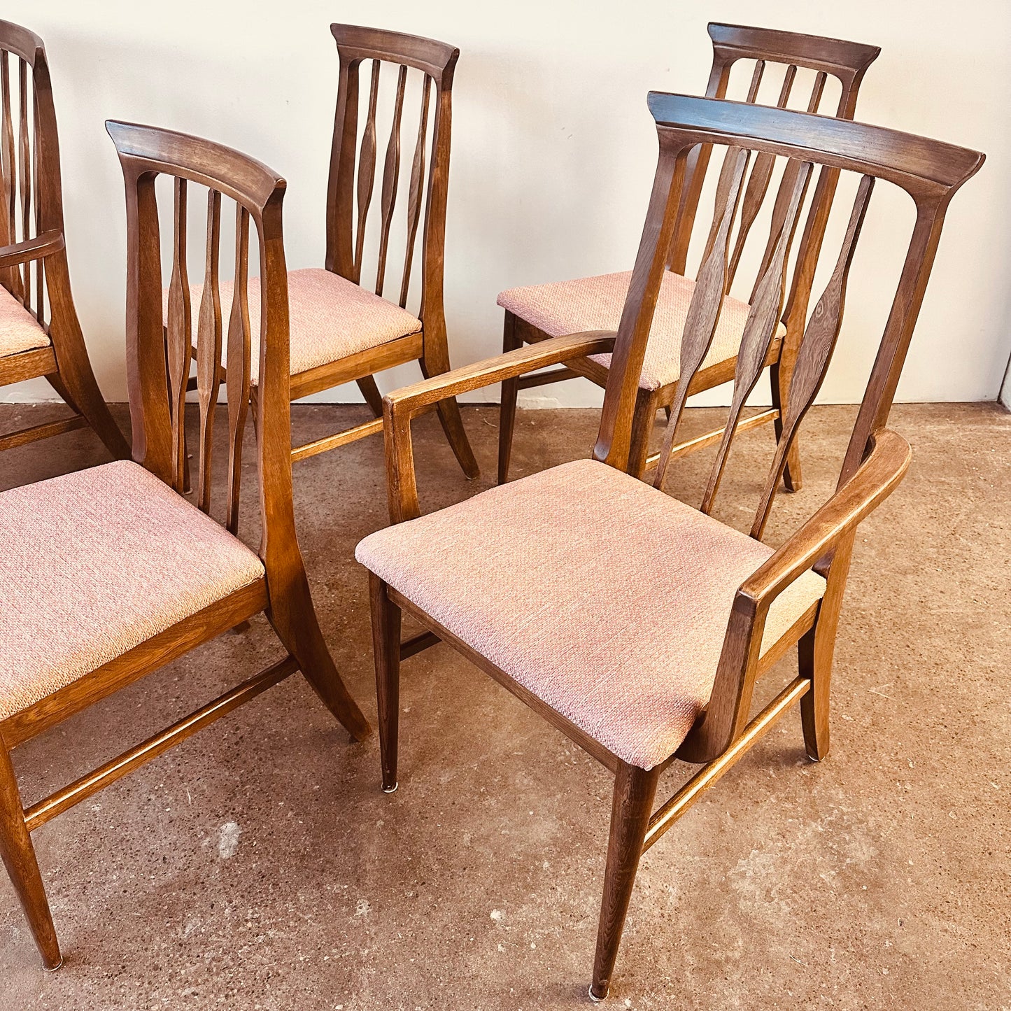 WALNUT MID-CENTURY DINING CHAIRS - SET OF 6