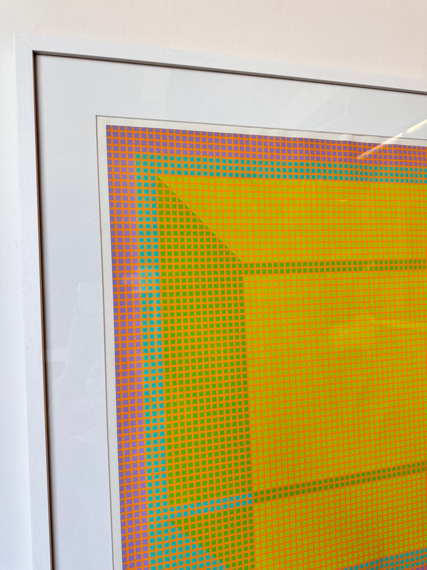 SIGNED AND FRAMED JULIAN STANCZAK OP ART SERIGRAPH CIRCA 1971