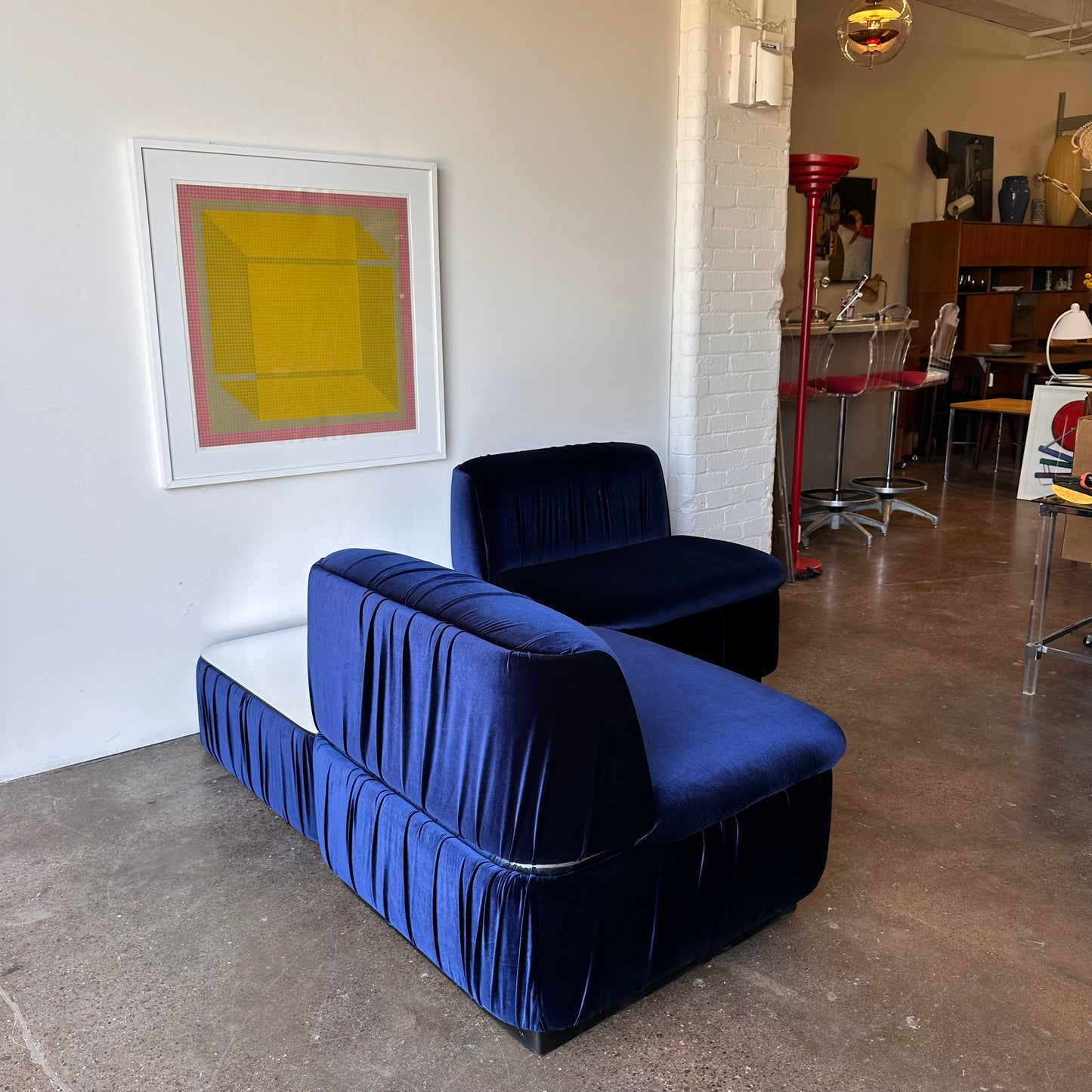 THONET CUBE SOFA AND OTTOMAN SET