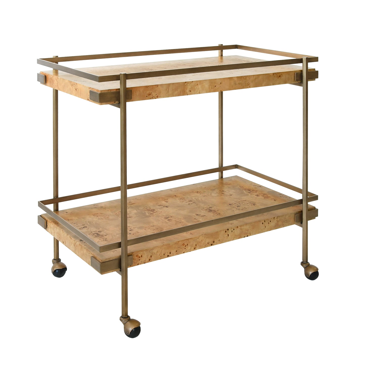 CASH BURL WOOD BAR CART