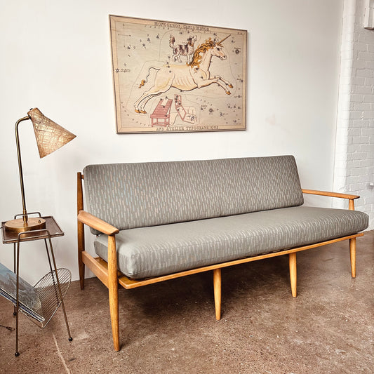 BAUMRITTER WOOD FRAME LOVESEAT - RESTORED