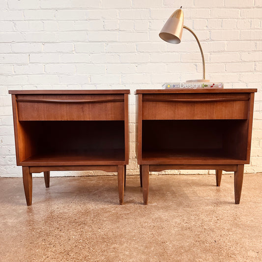 KAUFMAN WALNUT NIGHTSTANDS - A PAIR