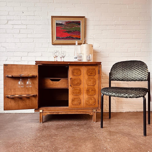 TOMLINSON BURL WOOD BAR CABINET