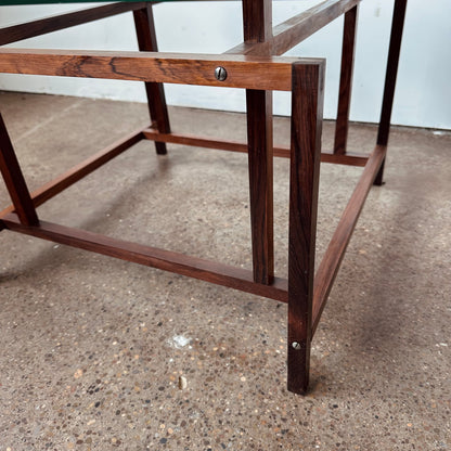 ROSEWOOD AND GLASS HENNING NORGAARD SIDE TABLE