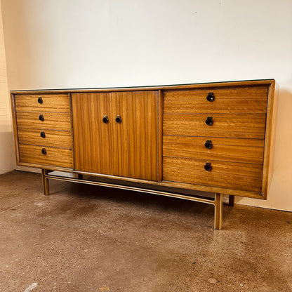 MID-CENTURY AFRICAN MAHOGANY 12 DRAWER DRESSER