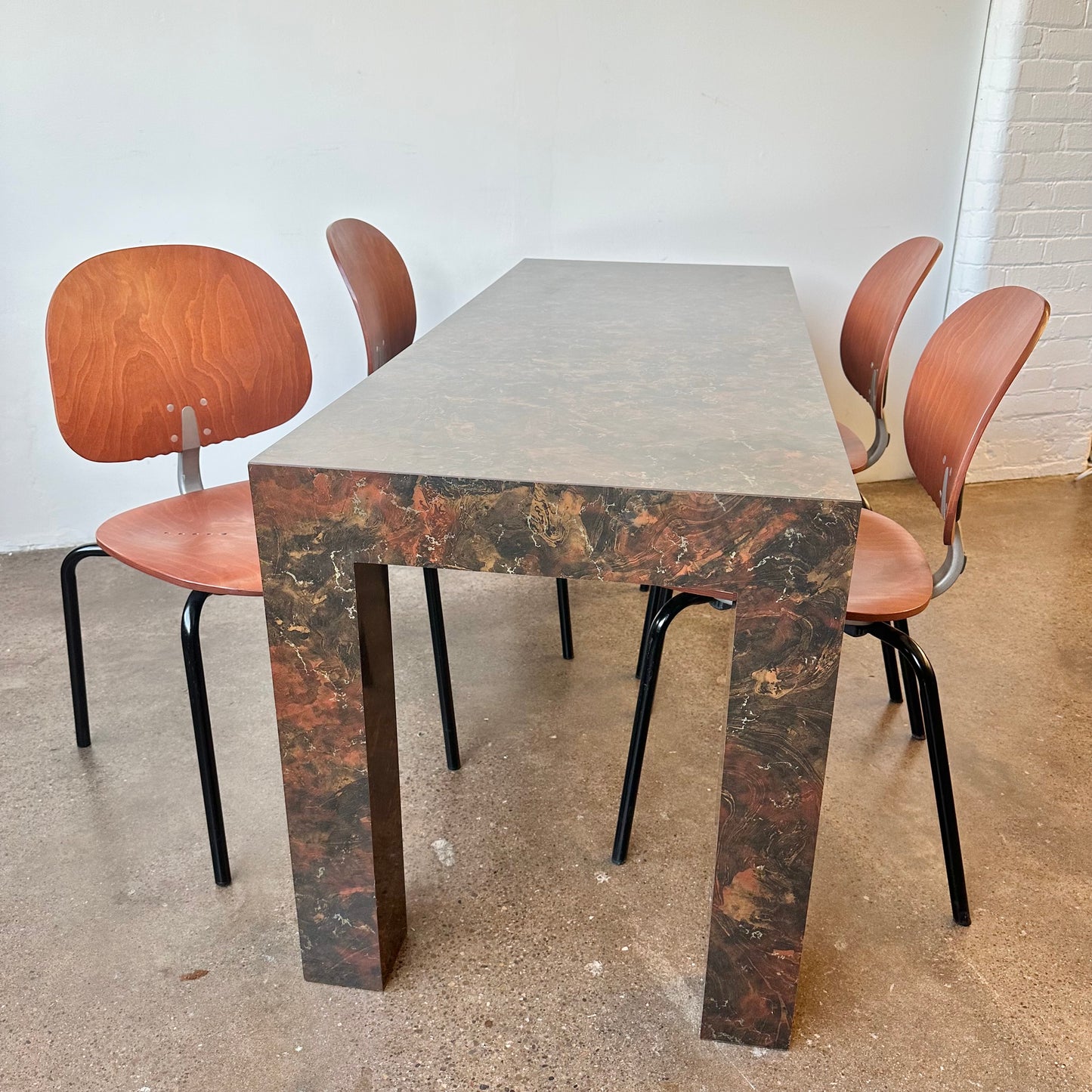 FAUX BURL LAMINATE PARSONS TABLE OR DESK