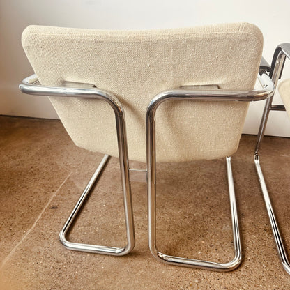 PAIR OF MID CENTURY TUBULAR CHROME CLIENT CHAIRS
